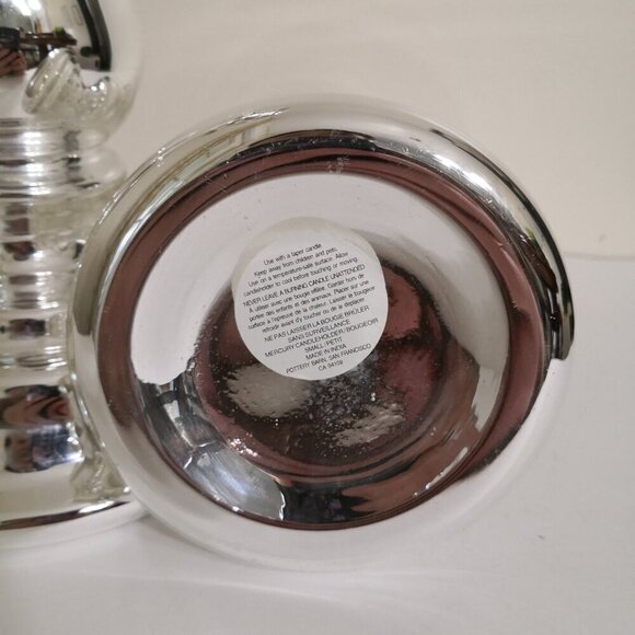 Pottery Barn Antique Mercury Glass Candle Stick Holders Set of 2